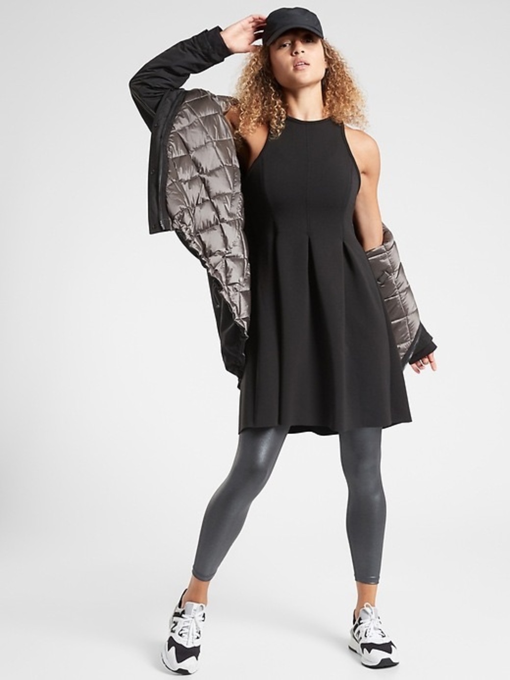 NWT Athleta En Route Scuba Dress - Black - Size Medium Petite